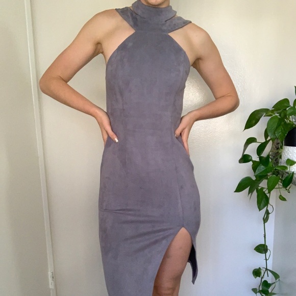 NWT LF Grey Suede Dress SZ S - Picture 1 of 7